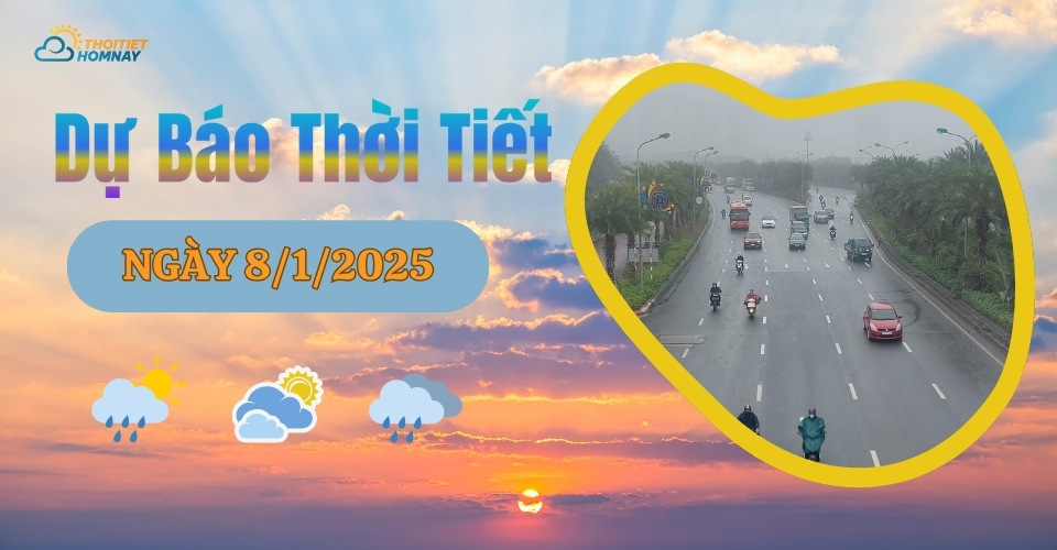 Dự báo thời tiết hôm nay 8/1/2025: mưa chuyển lạnh Bắc Bộ, Trung Bộ giảm mưa